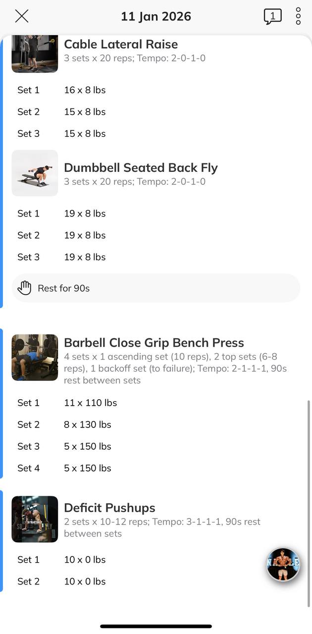 Sample JHKFIT workout programming example